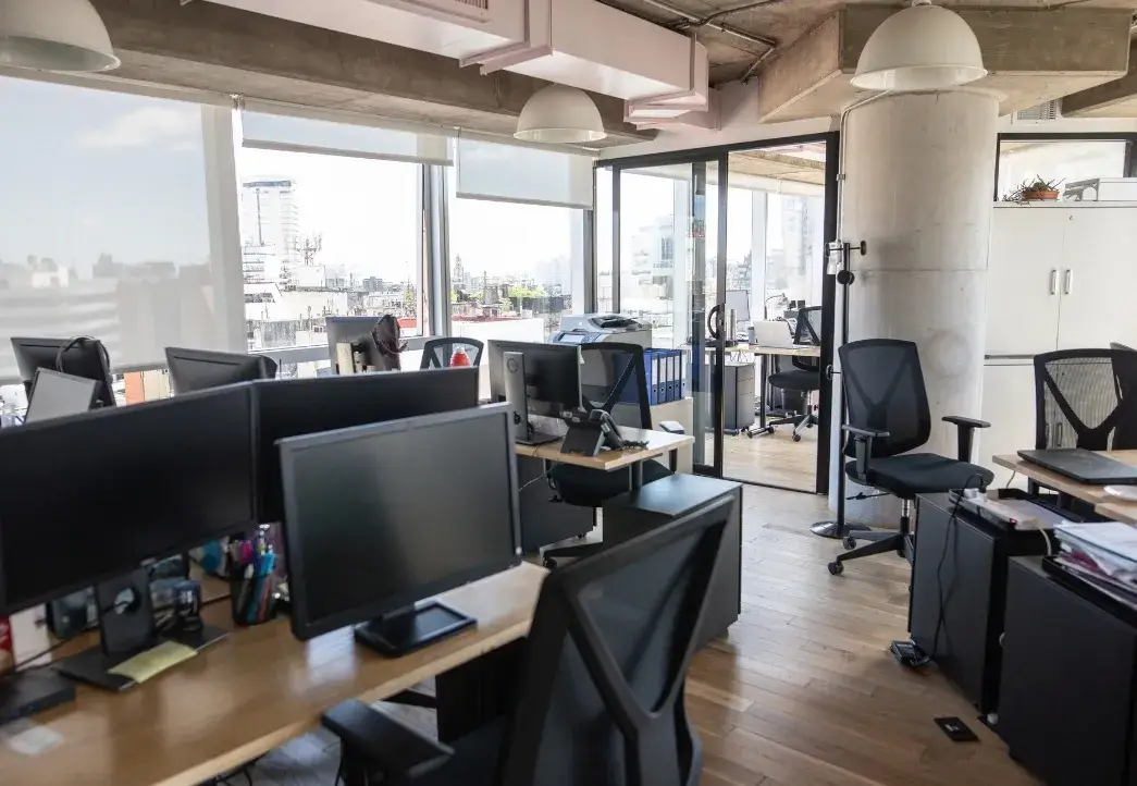 Modern workplace maintained with professional office cleaning services from Peachy Cleaning Solutions.