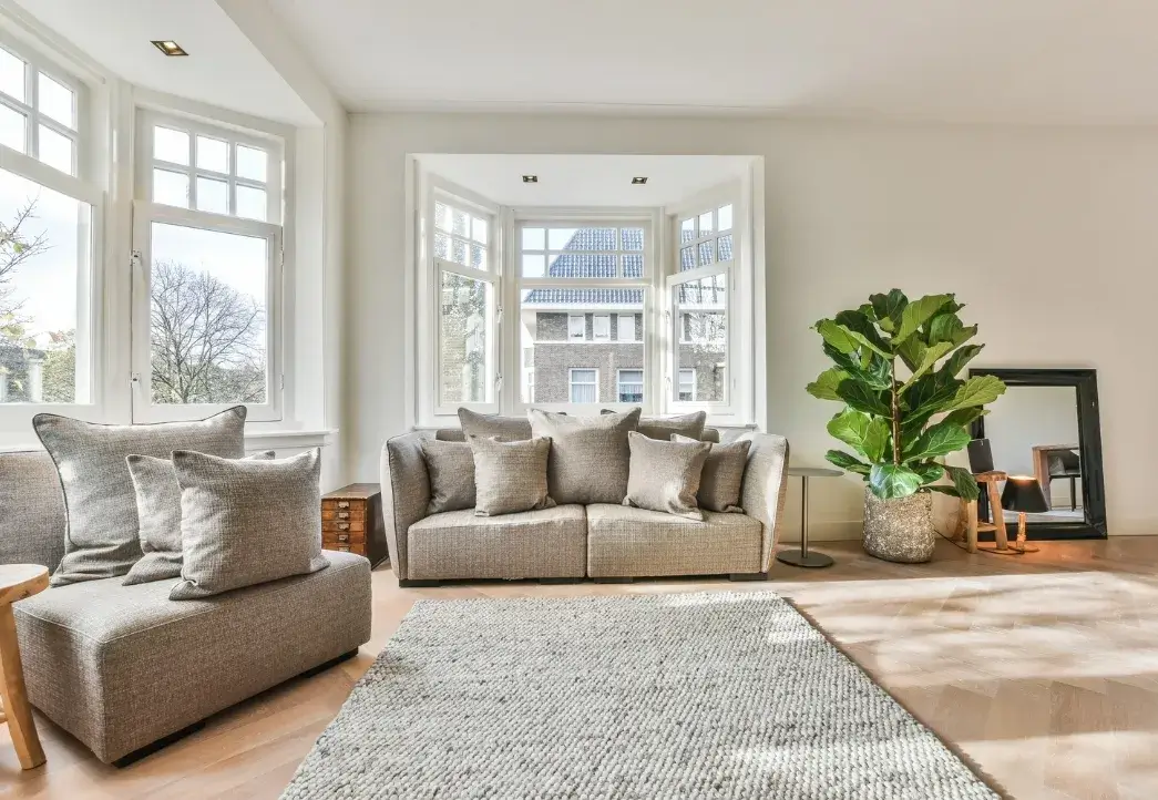 Bright living room maintained with Professional House Cleaning Services by Peachy Cleaning Solutions.